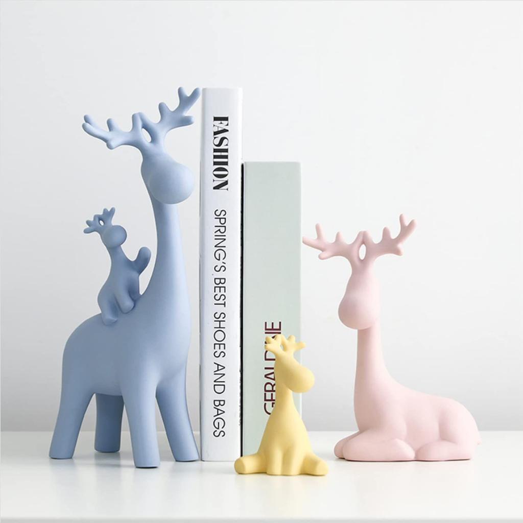 Reinfamilie-statue for hjemmedekor | Resin-figursett (Pakke med 4 stk.,)
