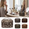 Neue Kosmetiktasche mit großem Fassungsvermögen, Leopardenmuster, mehrere Fächer, Make-up-Tasche, Kunstwildleder, Kulturtasche, Reise
