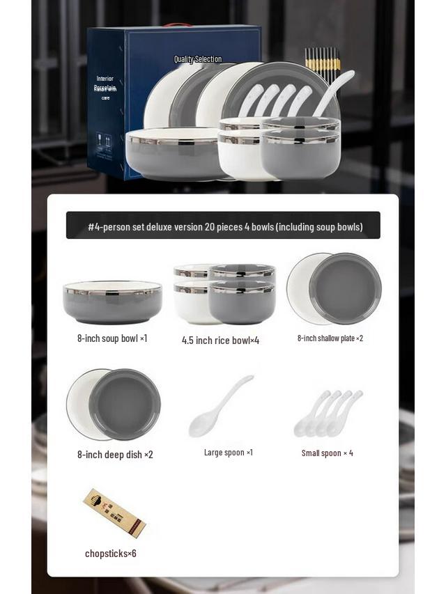 Mode Lanka High-Temperature Underglaze Ceramic Dinnerware Set