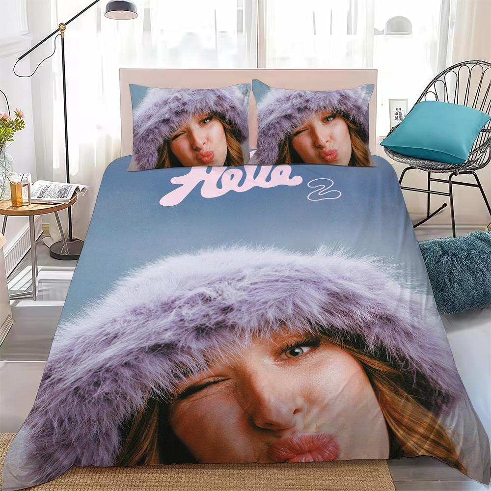 H-Helena Singer Duvet Cover Set Home Style Bedding Soft Laundry Cotton Bed 3 Piece Set Student Dormitory Gift