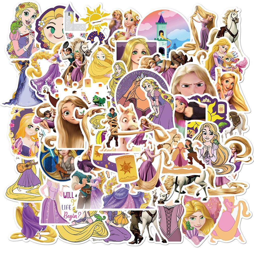 10/30/50PCS Cute Cartoon Movie Tangled Rapunzel Stickers for Laptop Phone Luggage Kawaii Decoration Decals Toys