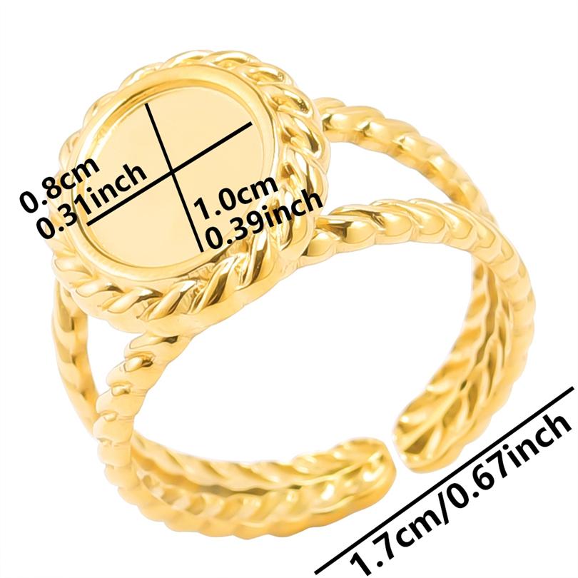 6pcs/lot Gold Plated Stainless Steel Base Rings Settings DIY Blank Knuckle Rings for Women Jewelry Charms Never Fade Wholesale