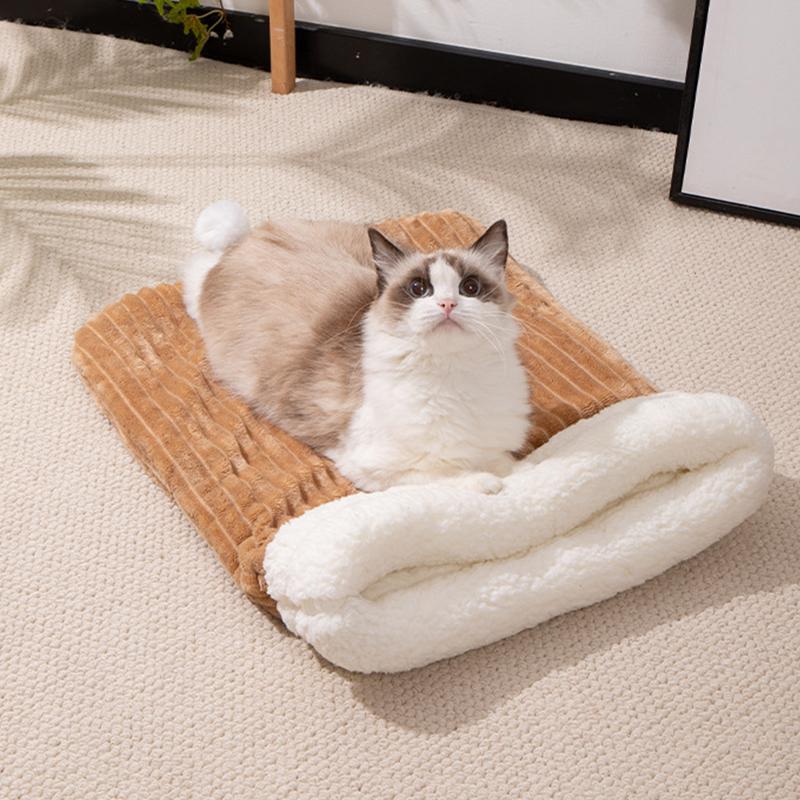 Sac de dormit confortabil pentru pisici, îngroșat, tip de buzunar moale Pat pentru pisici, cald, închis, pentru pisici, cuib amuzant pentru animale de companie, cuib minunat pentru animale de companie
