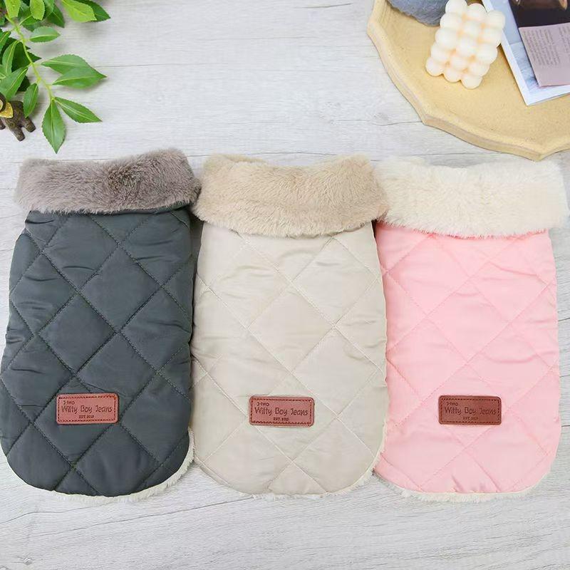 Pet Clothing: Checked Cotton Jackets, Vests, Teddy Dog Clothes, Small Cotton-padded Jackets, Medium and Small-sized Dog Clothes