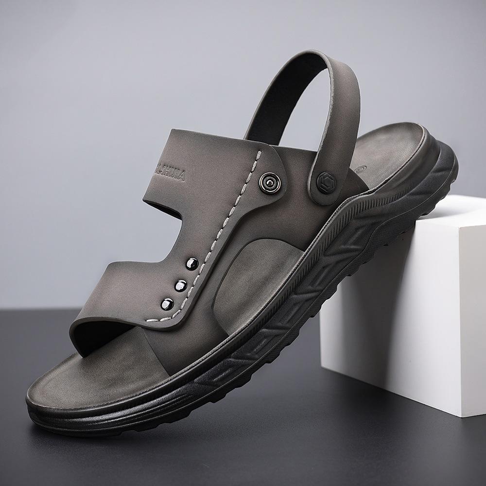 

Сандалии мужские летние мужские нескользящие повседневные кожаные туфли спортивные для вождения деловые тапочки мужская обувь пляжная 38