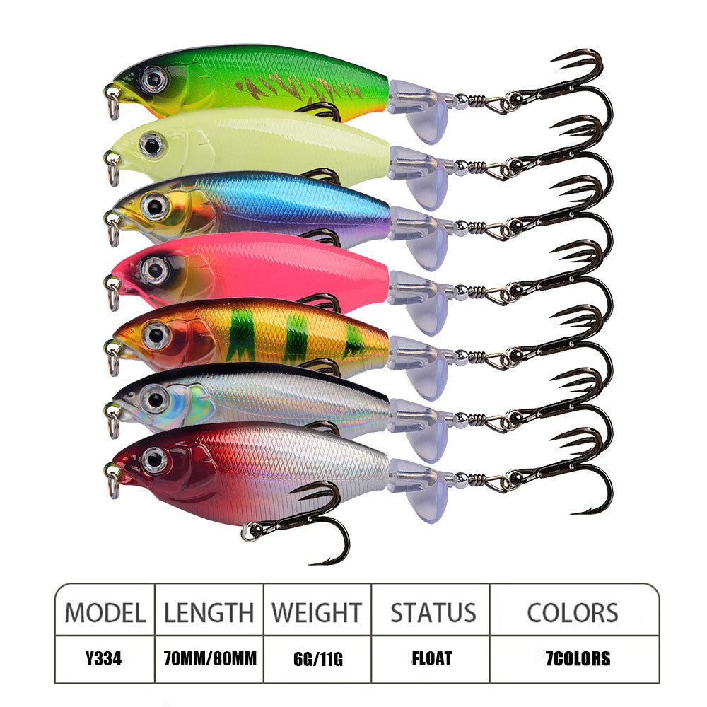 1pcs 6g/10g Floating Pencil Noise Lure Surface Wobbler Spinning Hard Bait 65mm/80mm Self-contained Spinnerbait LUYA BAITS
