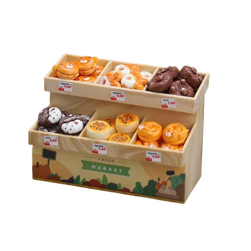 Bakery Pastry Mini Dessert Rack For Dollhouses Party Scene Child Safe Smooth Surfaces Easy Cleaning