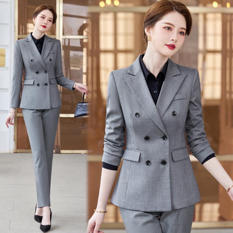 2023 High-End Women's Autumn Pant Suit: Elegant Formal Blazer Set for Professional Wear