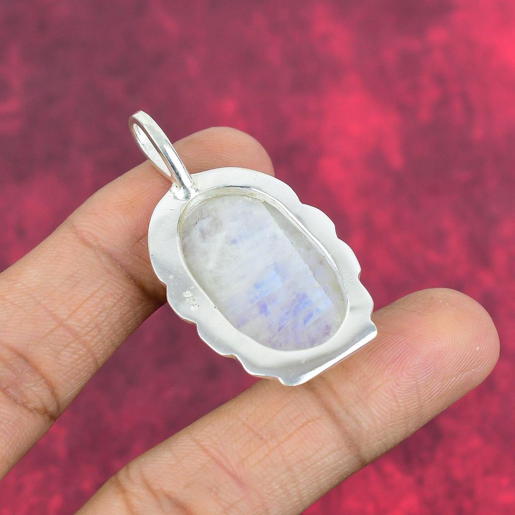 Moonstone Pendant, 925 Solid Sterling Silver Gemstone Jewelry, Handmade Pendant, For Thanksgiving