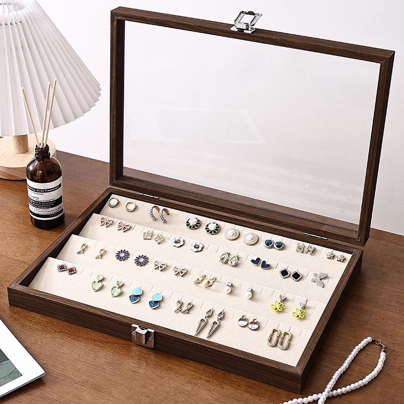 Walnut Wood Large Jewelry Box - Anti-Oxidation Storage for Rings, Earrings, Necklaces, and Bracelets