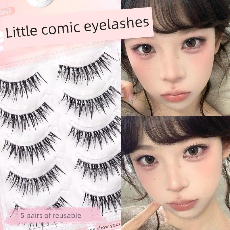 

Magic Eyelash Silk Girl Group False Eyelashes Full Strip Natural Simulation Fairy Hair Transparent Stem One-Piece Manga Eyelashes Dt136 Full Upper Eyelashes