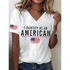 2026 New Star Print Women's T-Shirt Plus Size Top America Flag Summer Women's Trendy Clothing
