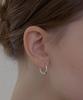 Alleun Silver 925 Round One-Touch Silver Ring Earrings
