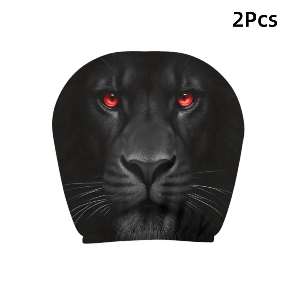 

2PCS Dustproof Lion Expression Pillowcase Polyester Fiber Double Sided Pillowcase Vehicle Use