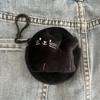 New Cute Anime Coin Purse Plush Round Earphone Storage Bag Portable with Black Pearls Mini Wallet Girly Gift