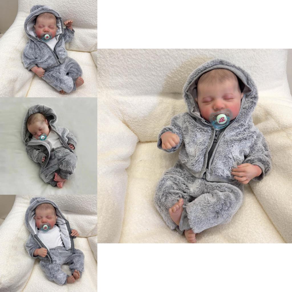 Reborn Baby Doll 49cm Silicone Realistic Infant With Soft Body For Collectors And Gift Use