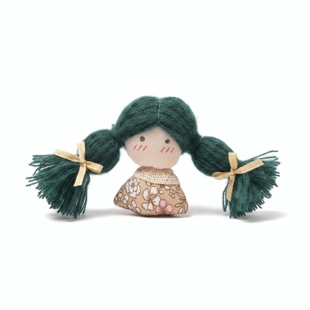 Handmade Braid Girl Doll Fabric Cotton Filled Mini Cartoon Doll Clothing Decoration