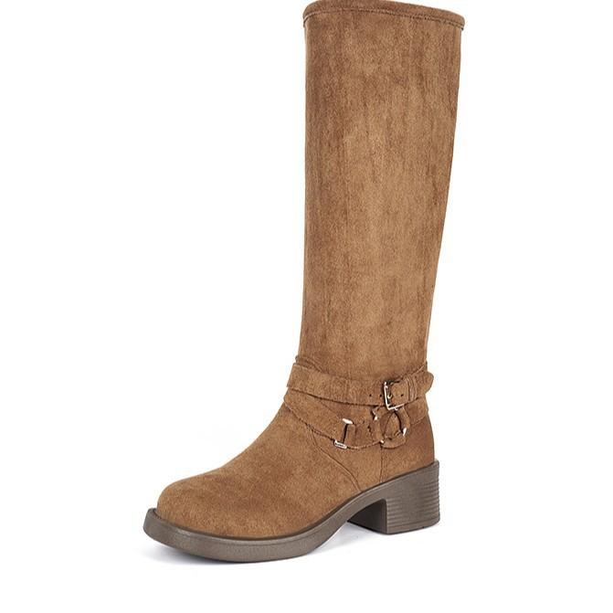 Naza same western cowboy boots women's 2025 autumn new wasteland wind boots pleated pile boots knight boots