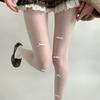 Flash Diamond Bow Stockings Women'S Anti-Hook Pantyhose Spring And Summer Ultra-Thin High-Transparency Skin Socks Lolita Hot Diamond White Silk
