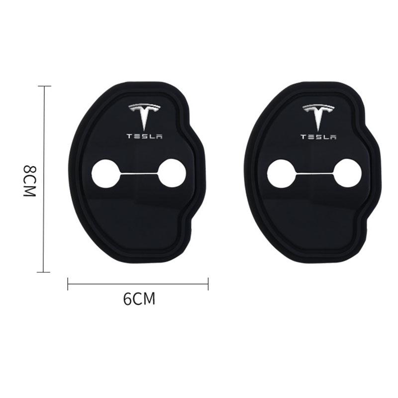 ALR1 Silicone Car Door Lock Cover Protective Cover Shock Absorption for Tesla Roadster Cybertuck Model S X Model 3 Y Accessories