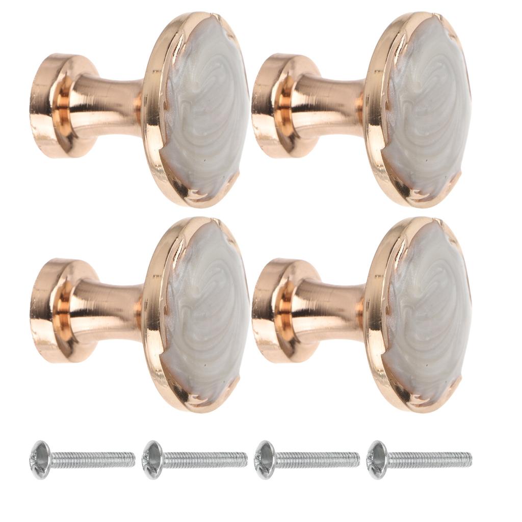 4Pcs Round Metal Drawer Handle Style Decorative Door Pull Bar Multipurpose Wardrobe Cabinet Handle for Bathroom Ktv