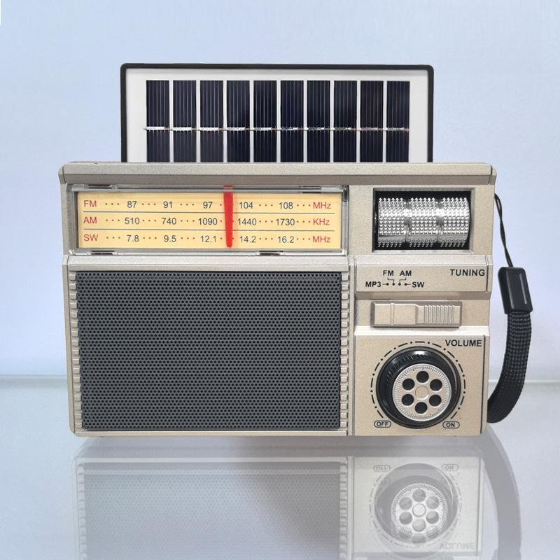 Portable Radio AM FM Shortwave with Bluetooth Speaker, Transistor Radio USB-C Rechargeable/Solar Battery Operated, Support TF Card AUX USB Player