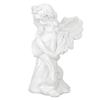Resin Praying Angle Figurine White Prayer Girl Angle Ornament Hold Cheek Wings Cherubs Sculpture for Bookshelf Bedroom