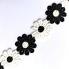 15 Yards/Roll 2.5cm Daisy Sunflower Lace Trim Water-soluble Embroidered Polyester Ribbon for DIY Crafts Sewing Clothing Decors
