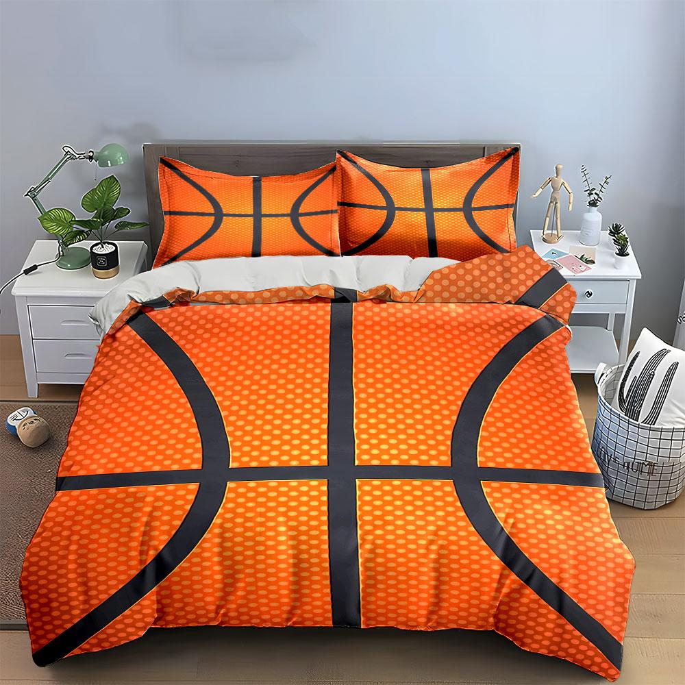 Basketball Pattern Bedding Set Bedding Duvet Cover Set Duvet Cover Pillowcases (1 * Duvet Cover 2 * Pillowcases, Without Duvet Insert)