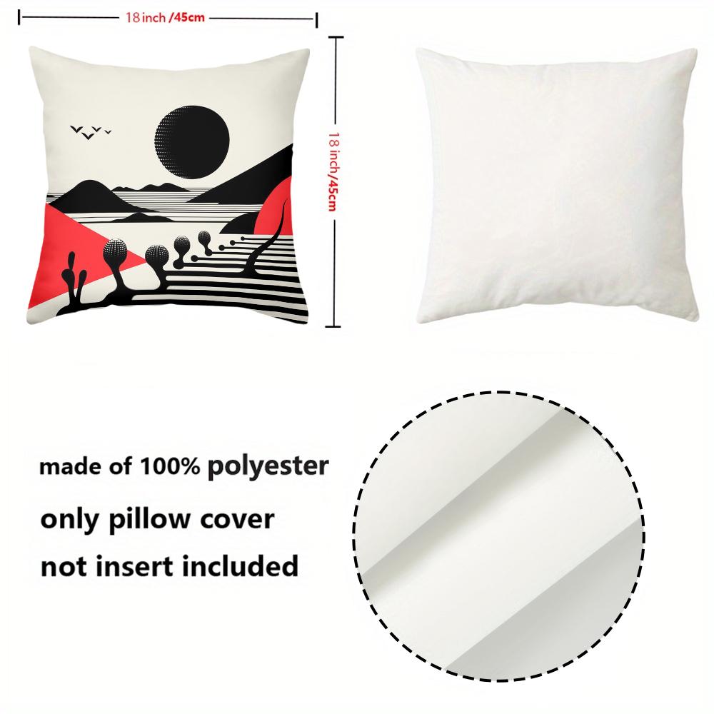 Modern Geometric Pattern Red Black White Throw Pillows Polyester pillowcase, sofa decorative cushion cov Headboard Pillow