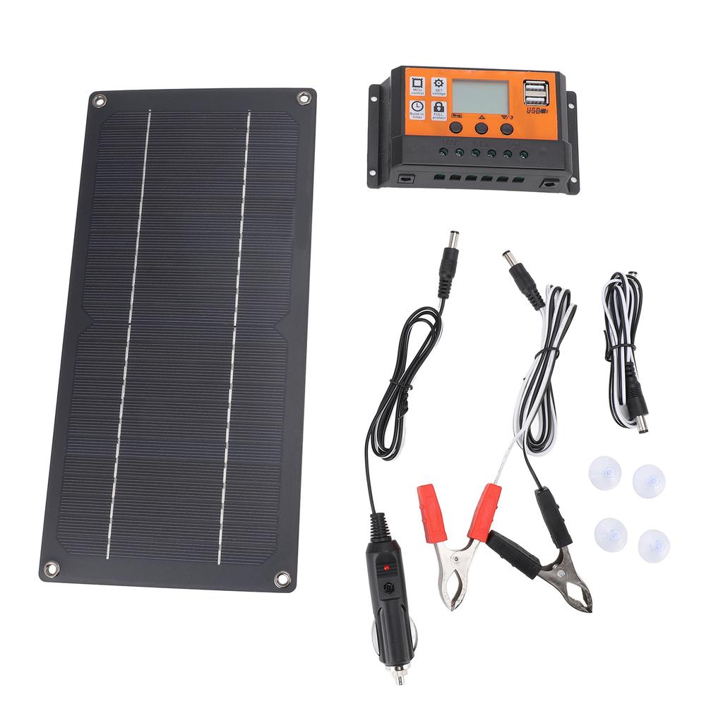 60W Solar Panel Controller Kit Monocrystalline Silicon Solar Panel Charger 12V 24V 100A Controller