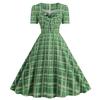 Women's clothing supply square neck short sleeve bow big pendulum polka dot's retro dress