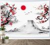 Asian Chinese Tapestry Cherry Blossom Tapestry Japanese Tapestry Nature Landscape Tapestries for Bedroom Living Room Home Decor