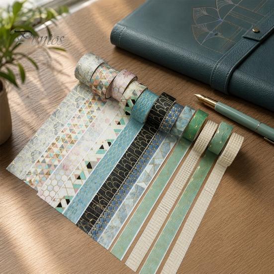 Metallic Luster Washi Tape 10 Rolls Foil Tape, Decorative Masking Tapes for Junk Journal Supplies, Arts, DIY Crafts, Planners, Scrapbook, Card Making,