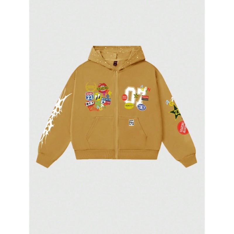 Womens Oversized Hoodie Red Skull Print Streetwear Loose Fit Casual Sweatshirt