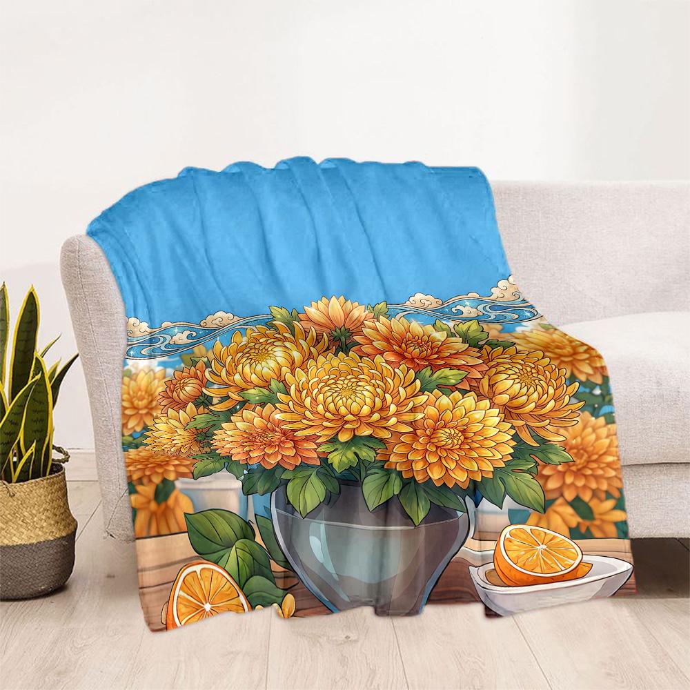 1pc Sunflower Pattern Blanket Comfortable Soft Lightweight Perfect for Travel Camping Picnics Sofa Office Bed Living Room Ideal Gift for Friends