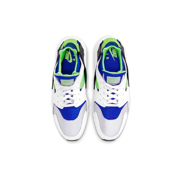 Nike Air Huarache Scream Green 2021 Unisex Sneakers White Royal-Blue Black DD1068-100