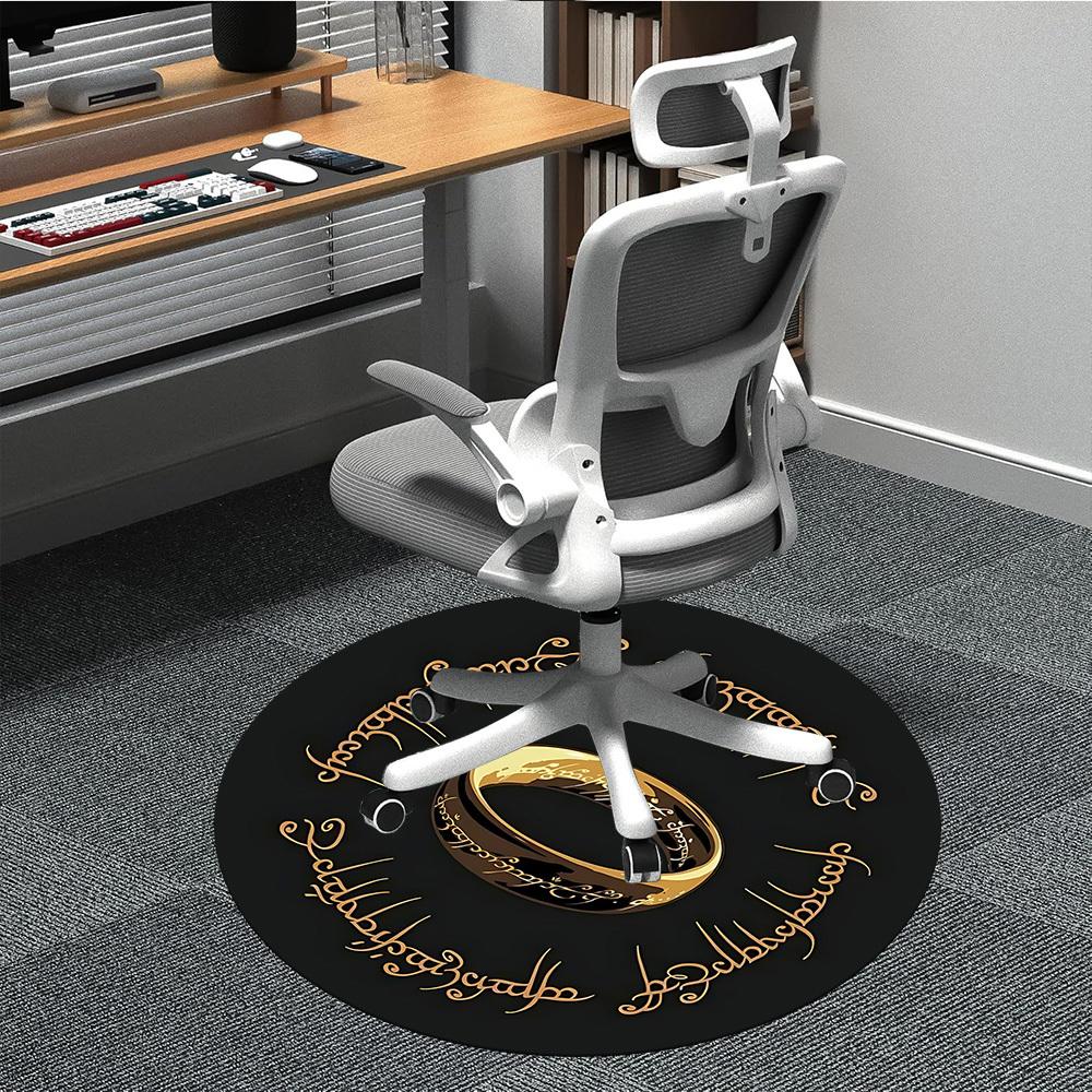 1pc Lord of the Rings Office Round Area Rug, Under Office Chairs Bedroom Living Room Home Decor a0926011