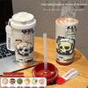 316 Stainless Steel Insulated Cup with Shan Hai Jing, Sanrio, Stitch, and Pikachu Patterns, Straw Included.