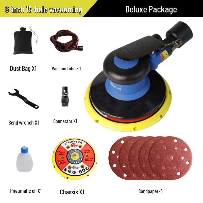 5-inch Stainless Steel Pneumatic Orbital Sander & Car Polisher