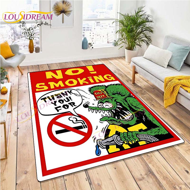 Personalizovaný koberec Rat Fink do obývačky Spálňa Rat's Hole Old School Culture Mat Darčeky pre otca Vlastný koberec Fink na motocykel