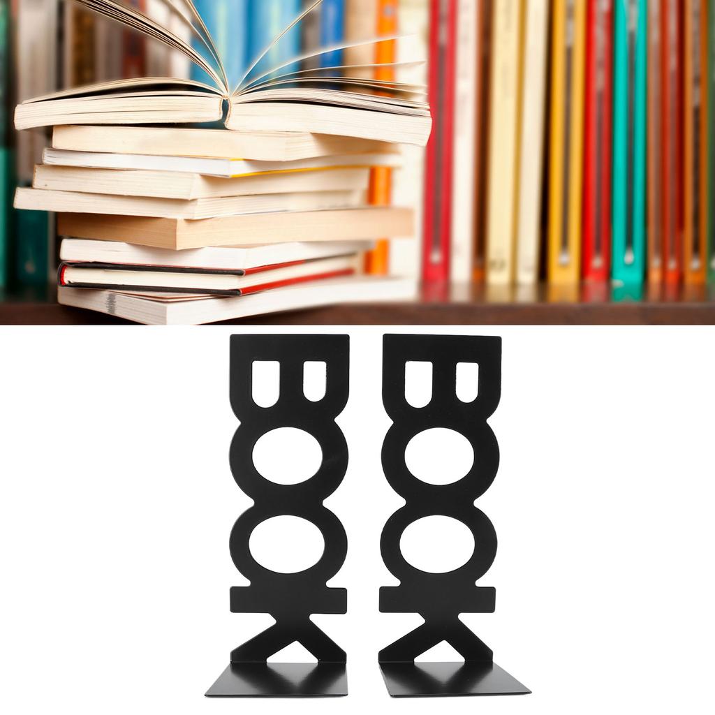 1 Pair Book End Decorative L Shaped Keep Upright Slip Resistant Book Stopper for School