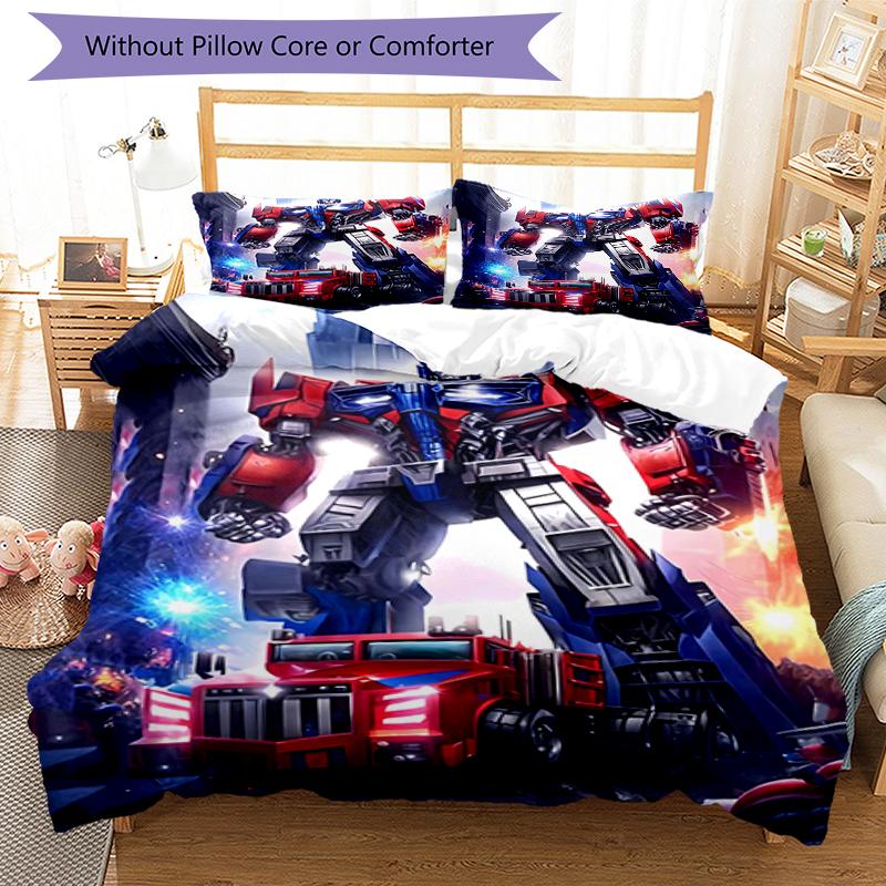 3pcs Transformers2 Design Cover Set - HD Printed Bedding with 1 Cover and 2 Pillowcases - Perfect for Home and Dorm Decor