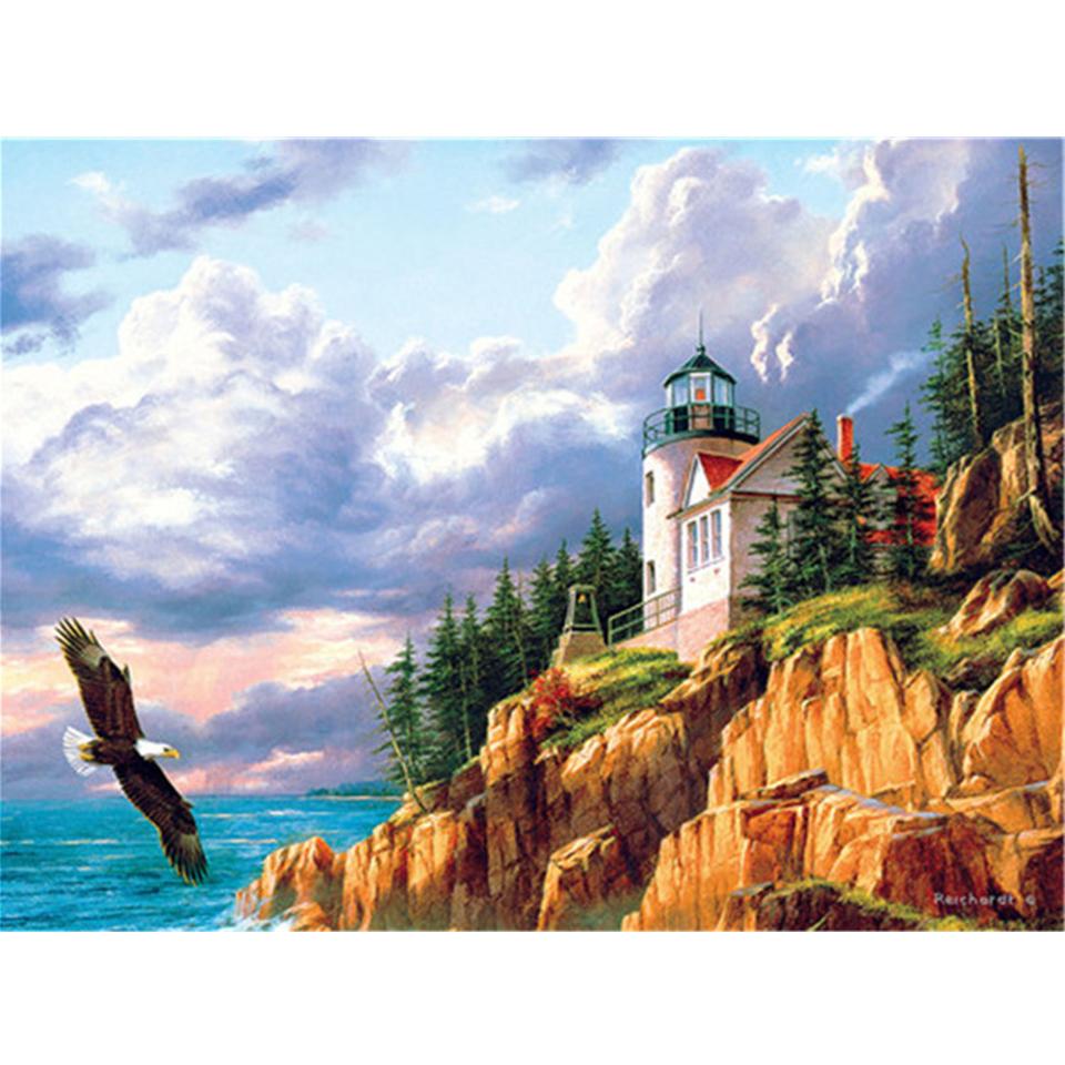 5D DIY full Round diamond painting &quot;landscape&quot; diamond embroidery cross stitch kit rhinestone picture decoration gift