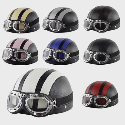 "Universal Summer Motorcycle Half Helmet, Leather for Men & Women"