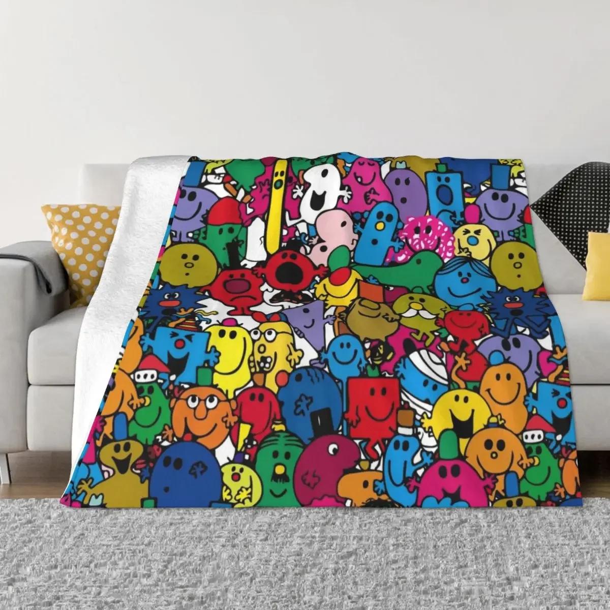 Exquisite Fashion Items Unisex Mr Men Pattern Throw Blanket Warm Fluffys Large Sofa Bed Designers Blankets Blankets For Beds Blankets Throw Blanket