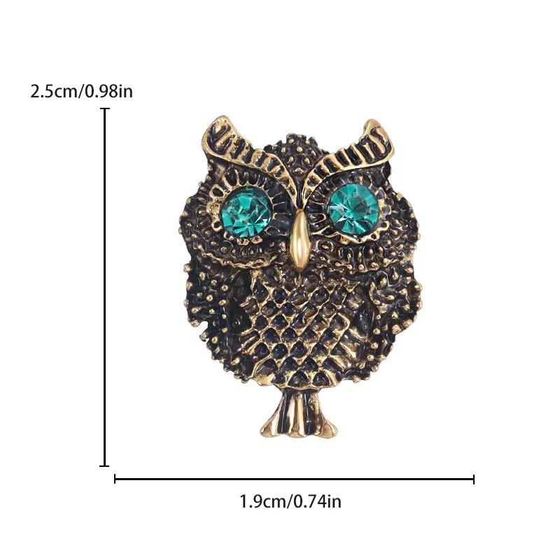 Women Men Owl Brooch Enamel Rhinestone Animal Pins Women's Coat Accessories Banquet Corsage Pin Gift
