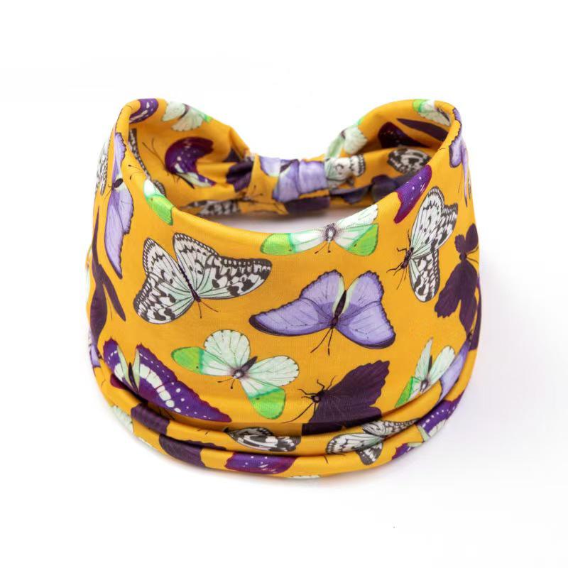 Women's Bohemian Cashew Yoga Headband - Sweat-Absorbing, Elastic Cotton Hair Accessory
