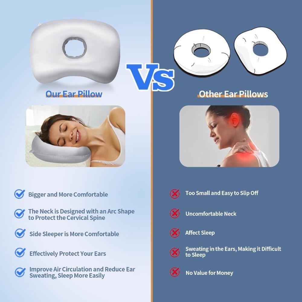 Portable Ear Piercing Pillow Ergonomic Ear Hole Donut Pillow Soft Ear Guard Pillow Bedroom