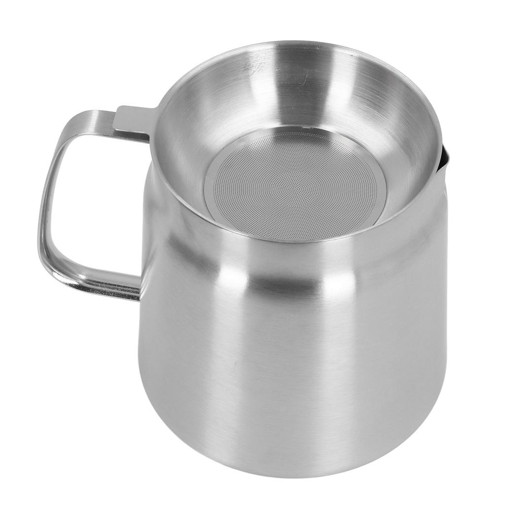 304 Stainless Steel Oil Residue Separator Ergonomic Handle Large Capacity Oil Separation Bottle 1.5L